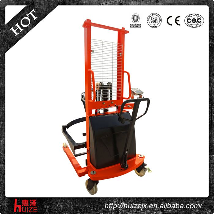 半電動稱重油桶車（夾鐵桶，手搖翻轉(zhuǎn)倒料）